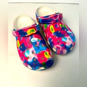 Crocs Classic Solarized Tie Dye White Pink Blue Clogs M8 W10